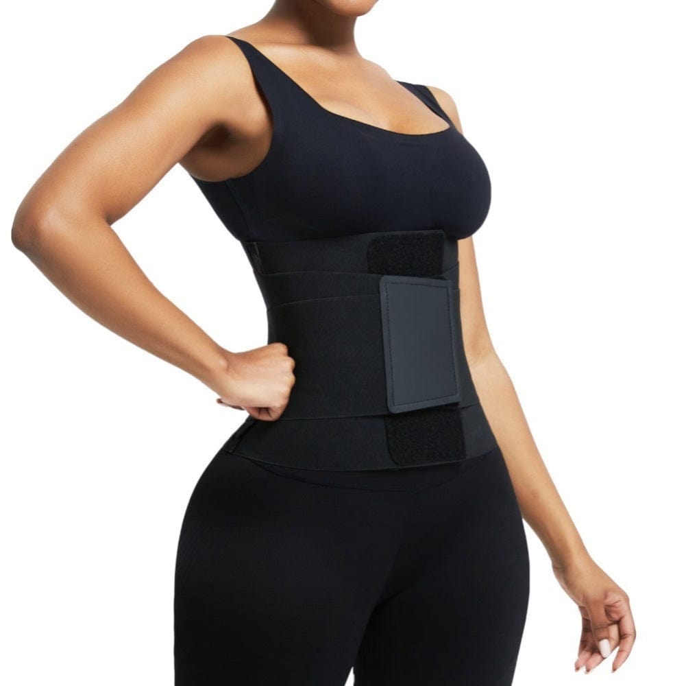 Breathable Hourglass Waist Trainer Stomach Wrapping Belt Black, Workout  Waist Trainer Near Me