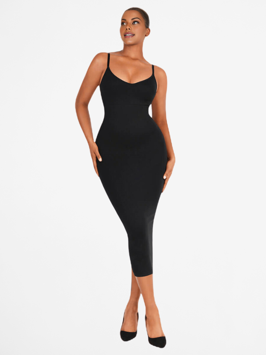 CRYSTAL - Shaping Dress - BLACK / XS/S - CURV QUEEN