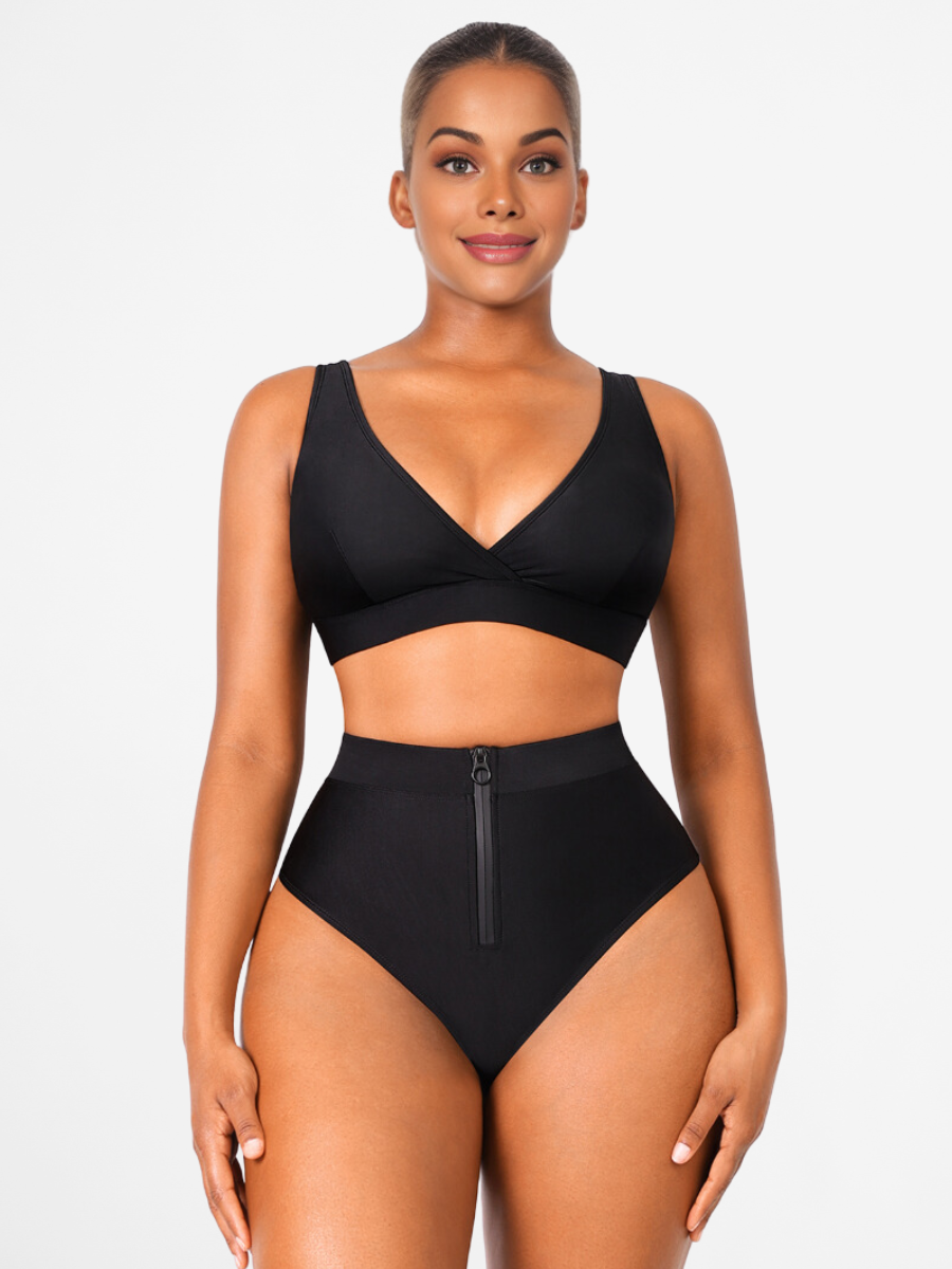 SCARLETT TOP - Shapewear Bikini - BLACK / S - CURV QUEEN